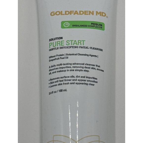 GOLDFADEN MD Pure Start Detoxifying Facial Cleanser New 3.4 fl oz - Picture 4 of 4